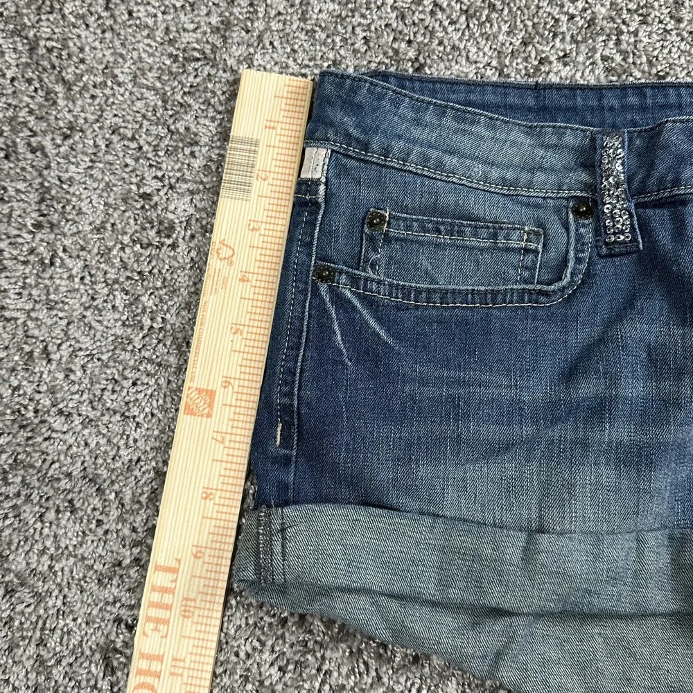 Authentic Icon Shorts Womens 30 Distressed Low Rise Y2K Rodeo Festival Sequin - Picture 6 of 16
